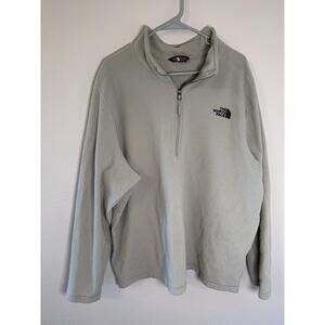 The North Face Pullover Gray Heather Size XXL Fleece 1/4 Zip Jacket Polyester